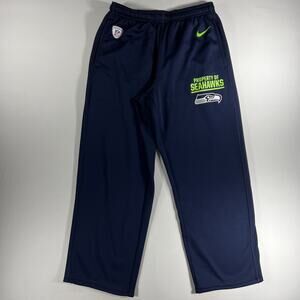 Nike Seattle Seahawks NFL Equipment Therma Fit Sz L Navy Football Training Pants